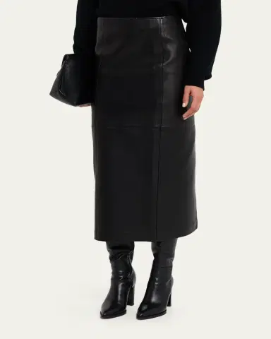 A.L.C. Marta Leather Midi Skirt | Thumbnail 4