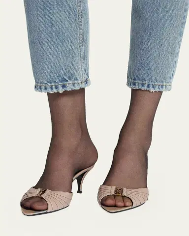 Saint Laurent 75mm Corvara YSL Leather Mule Pumps | Thumbnail 2 Saint Laurent 75mm Corvara YSL Leather Mule Pumps | Thumbnail 2
