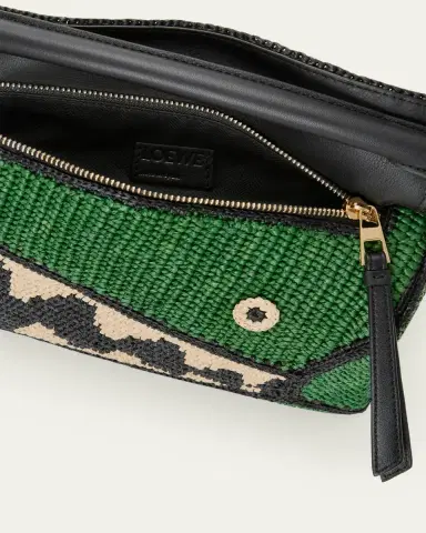 Loewe x Paula's Ibiza Puzzle Croc Raffia Top-Handle Bag | Thumbnail 3
