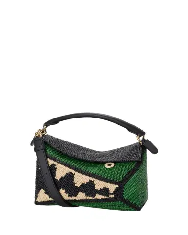 Loewe x Paula's Ibiza Puzzle Croc Raffia Top-Handle Bag | Thumbnail 1