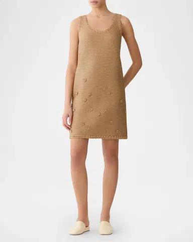 Lafayette 148 New York Raffia-Effect Jersey Shift Dress | Thumbnail 2