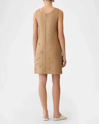 Lafayette 148 New York Raffia-Effect Jersey Shift Dress | Thumbnail 3
