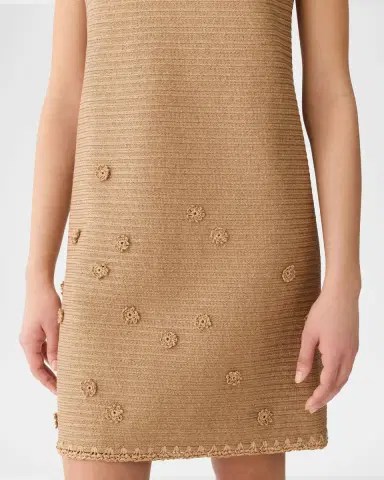 Lafayette 148 New York Raffia-Effect Jersey Shift Dress | Thumbnail 4