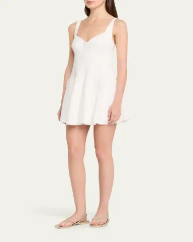 LoveShackFancy Nabi Linen Mini Dress | Thumbnail 4