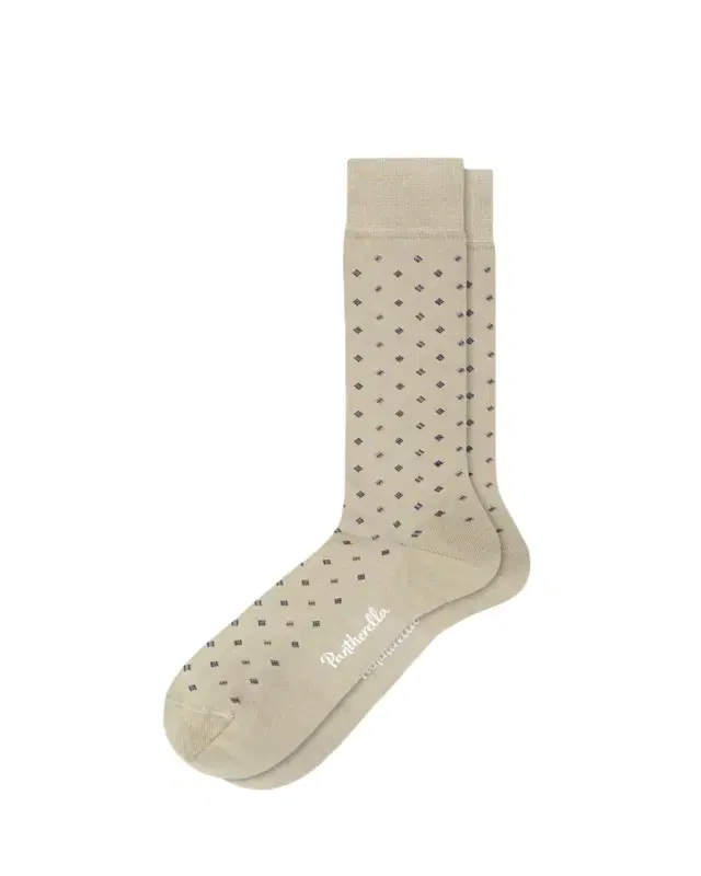 Men's Wallace Neat Mini-Box Cotton Calf-Length Dress Socks