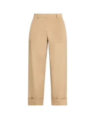 Lafayette 148 New York Cuffed Straight-Leg Silk Georgette Pants | Thumbnail 1