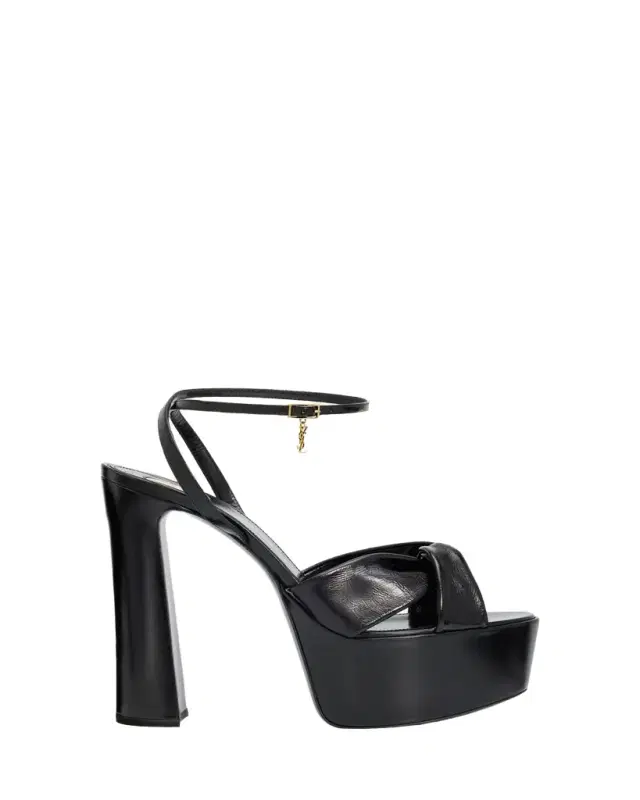 Saint Laurent 85mm BB Splendor Leather Platform Sandals