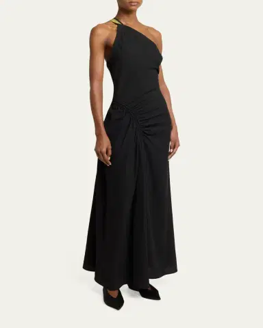 Proenza Schouler Sirena Ruched One-Shoulder Dress | Thumbnail 4 Proenza Schouler Sirena Ruched One-Shoulder Dress | Thumbnail 4