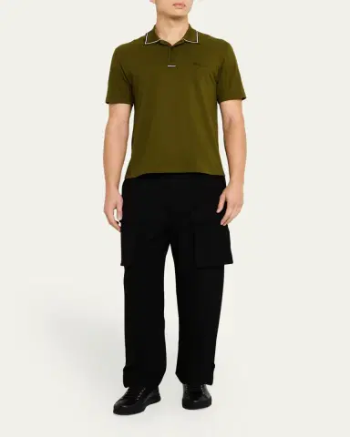 Ferragamo Men's Clayton Mixed Leather Low-Top Sneakers | Thumbnail 3 Ferragamo Men's Clayton Mixed Leather Low-Top Sneakers | Thumbnail 3