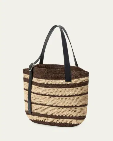Loewe x Paula's Ibiza Loop Striped Raffia Basket Tote Bag | Thumbnail 2 Loewe x Paula's Ibiza Loop Striped Raffia Basket Tote Bag | Thumbnail 2