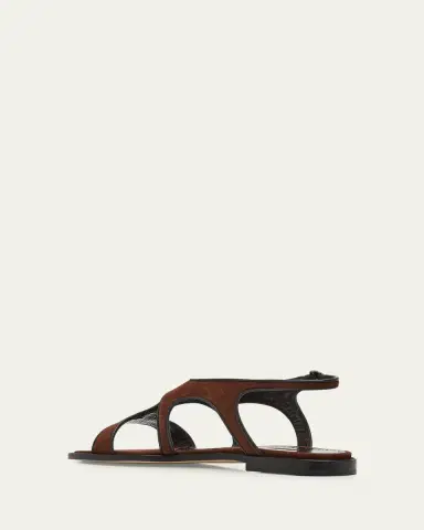Manolo Blahnik Rufina Leather-Trimmed Suede Sandals | Thumbnail 4