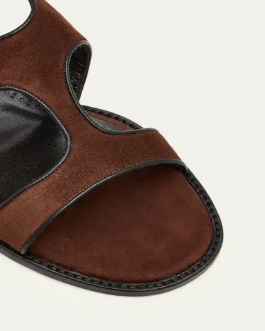 Manolo Blahnik Rufina Leather-Trimmed Suede Sandals | Thumbnail 5