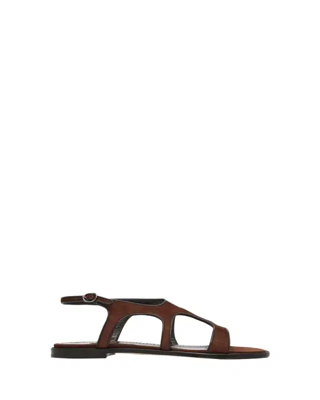 Rufina Leather-Trimmed Suede Sandals