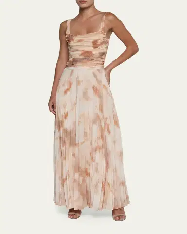 L'Agence Torin Pleated Chiffon Maxi Skirt | Thumbnail 2 L'Agence Torin Pleated Chiffon Maxi Skirt | Thumbnail 2