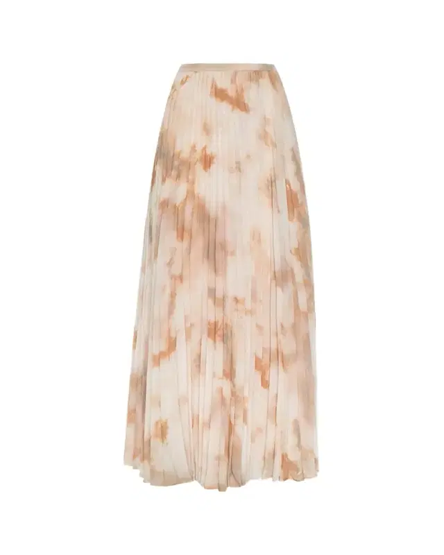 L'Agence Torin Pleated Chiffon Maxi Skirt