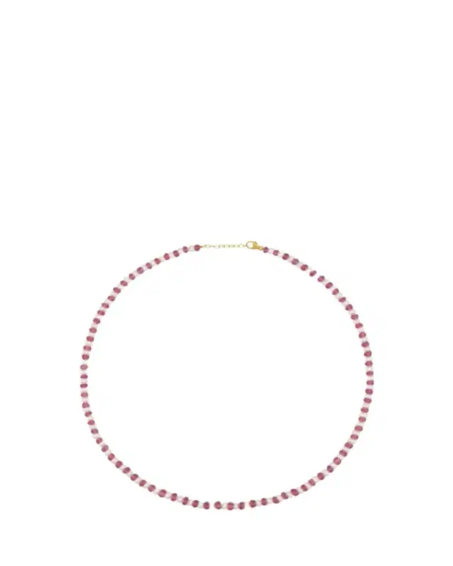 Ocean Connection 14K Pink Sapphire and Pearl Necklace