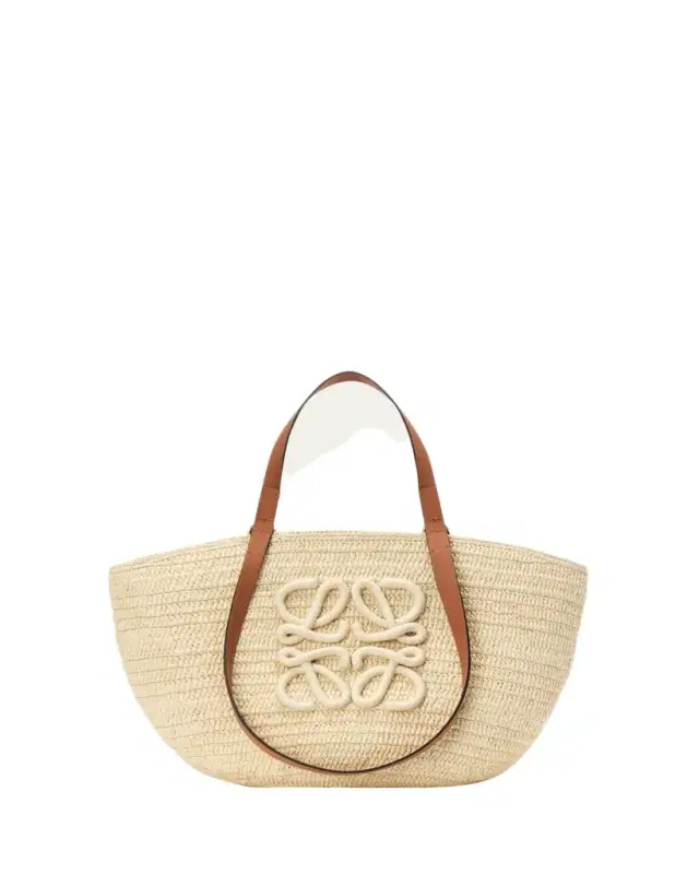 x Paula's Ibiza Extra Large Eclipse Basket Bag in Raffia and Calfskin