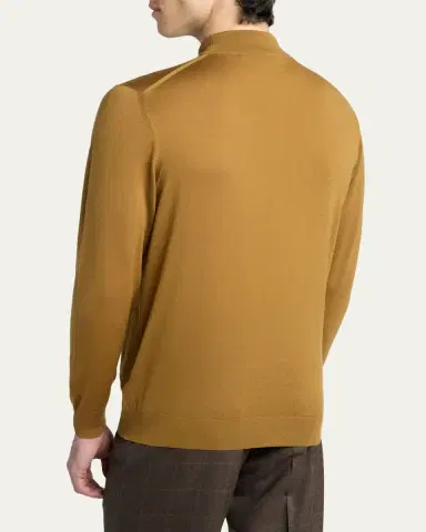 Kiton Men's 14-Micron Wool Mock Neck Sweater | Thumbnail 3 Kiton Men's 14-Micron Wool Mock Neck Sweater | Thumbnail 3