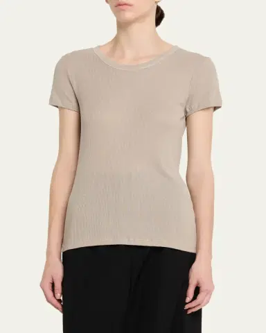 MAJESTIC FILATURES Lyocell Cotton Baby Rib Knit T-Shirt | Thumbnail 4 MAJESTIC FILATURES Lyocell Cotton Baby Rib Knit T-Shirt | Thumbnail 4