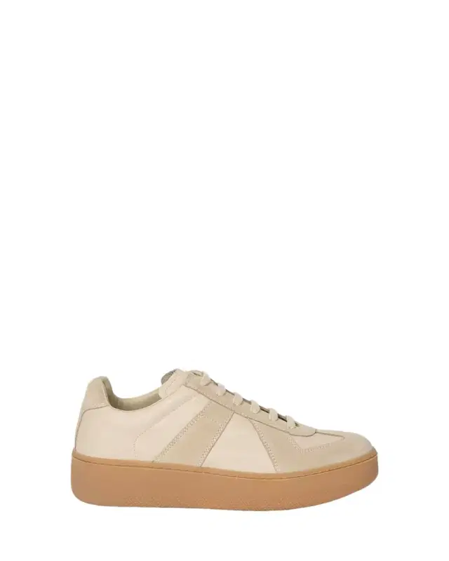 Maison Margiela Replica Mixed Leather Platform Sneakers