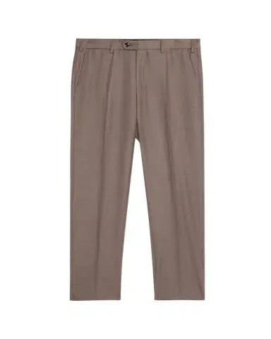Giorgio Armani Men's Sharkskin Wool Flat-Front Trousers | Thumbnail 1