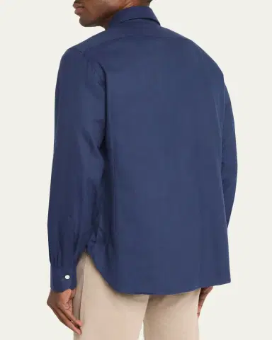 Kiton Men's Cotton and Lyocell Classic-Fit Sport Shirt | Thumbnail 3 Kiton Men's Cotton and Lyocell Classic-Fit Sport Shirt | Thumbnail 3