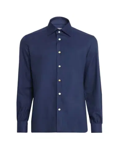 Kiton Men's Cotton and Lyocell Classic-Fit Sport Shirt | Thumbnail 1 Kiton Men's Cotton and Lyocell Classic-Fit Sport Shirt | Thumbnail 1