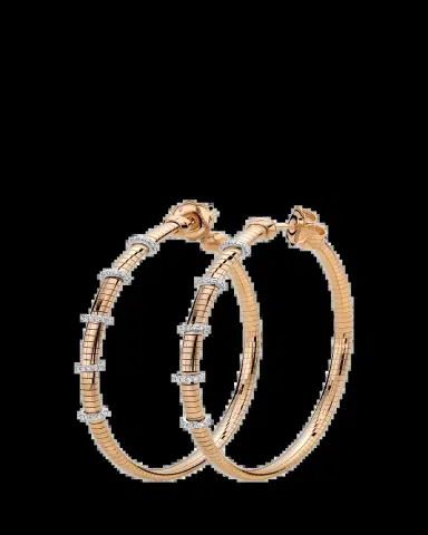 MATTIA CIELO 18K Rose Gold Diamond Tubogas Hoop Earrings | Thumbnail 2 MATTIA CIELO 18K Rose Gold Diamond Tubogas Hoop Earrings | Thumbnail 2