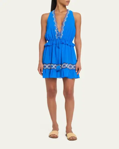 Ramy Brook Gwendolyn Embroidered Coverup Mini Dress | Thumbnail 4