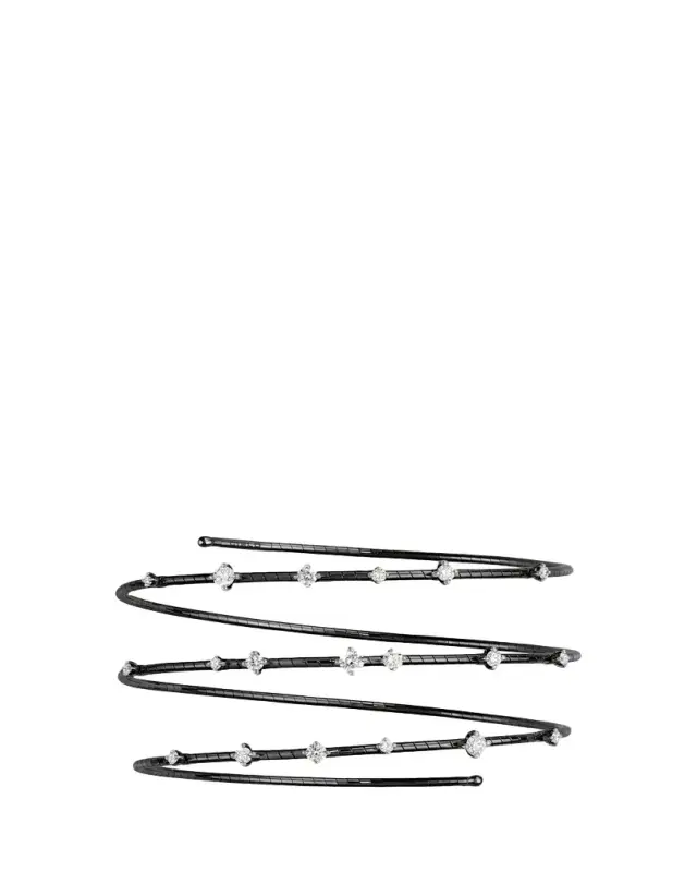 Mattia Cielo 18K Black Gold Diamond 3 Row Wrap Bracelet