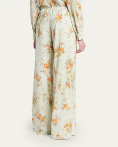 Alexander McQueen Floral Silk Straight-Leg Pajama Trousers | Thumbnail 3 Alexander McQueen Floral Silk Straight-Leg Pajama Trousers | Thumbnail 3