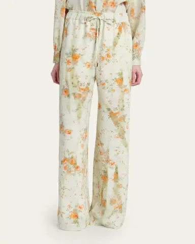 Alexander McQueen Floral Silk Straight-Leg Pajama Trousers | Thumbnail 4 Alexander McQueen Floral Silk Straight-Leg Pajama Trousers | Thumbnail 4