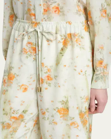 Alexander McQueen Floral Silk Straight-Leg Pajama Trousers | Thumbnail 5 Alexander McQueen Floral Silk Straight-Leg Pajama Trousers | Thumbnail 5