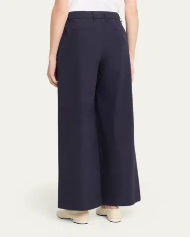 Lafayette 148 New York Park Wide-Leg Organic Cotton Poplin Pants | Thumbnail 3 Lafayette 148 New York Park Wide-Leg Organic Cotton Poplin Pants | Thumbnail 3