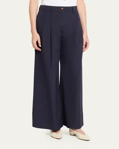 Lafayette 148 New York Park Wide-Leg Organic Cotton Poplin Pants | Thumbnail 4 Lafayette 148 New York Park Wide-Leg Organic Cotton Poplin Pants | Thumbnail 4