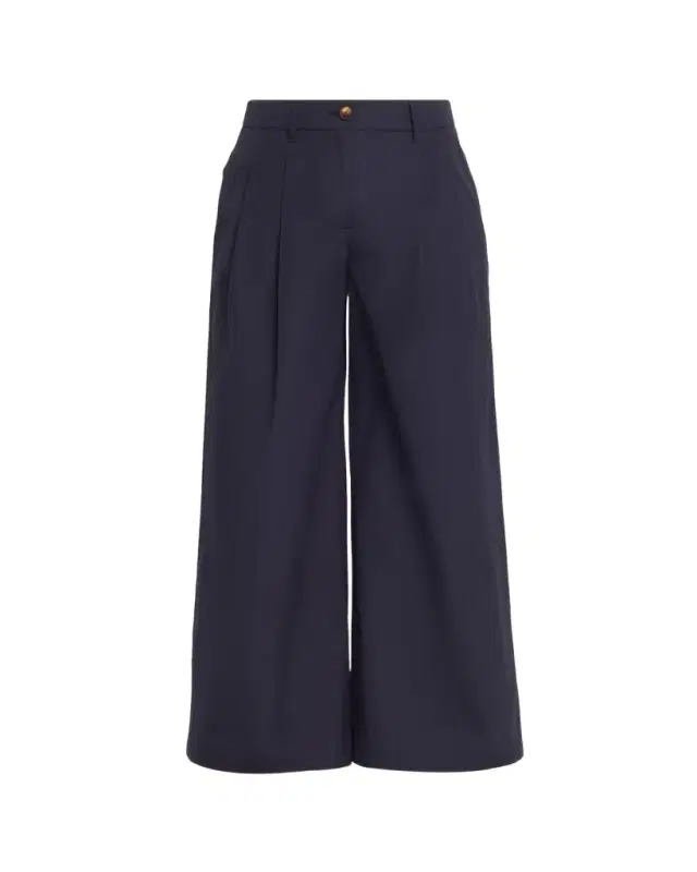 Park Wide-Leg Organic Cotton Poplin Pants