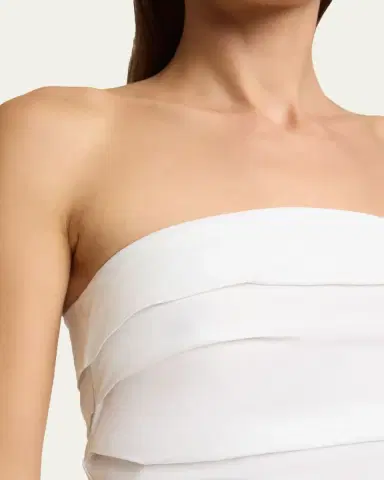 Proenza Schouler White Label Maisy Strapless Ruched Top in Poplin | Thumbnail 5 Proenza Schouler White Label Maisy Strapless Ruched Top in Poplin | Thumbnail 5