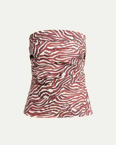 Proenza Schouler White Label Maisy Strapless Ruched Top in Poplin | Thumbnail 6 Proenza Schouler White Label Maisy Strapless Ruched Top in Poplin | Thumbnail 6