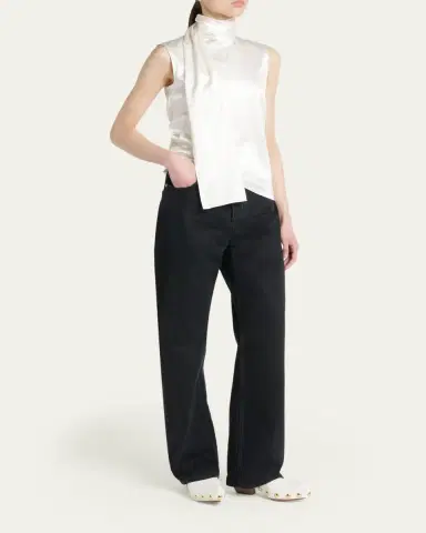 Bottega Veneta Scarf-Neck Satin Sleeveless Top | Thumbnail 2 Bottega Veneta Scarf-Neck Satin Sleeveless Top | Thumbnail 2