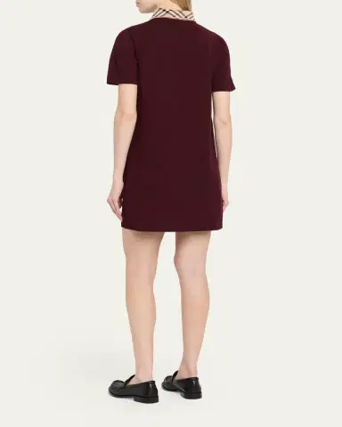 Burberry Check Collar Cotton Polo Mini Dress | Thumbnail 3 Burberry Check Collar Cotton Polo Mini Dress | Thumbnail 3