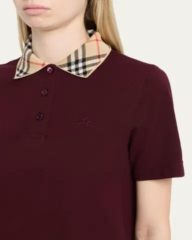 Burberry Check Collar Cotton Polo Mini Dress | Thumbnail 5 Burberry Check Collar Cotton Polo Mini Dress | Thumbnail 5