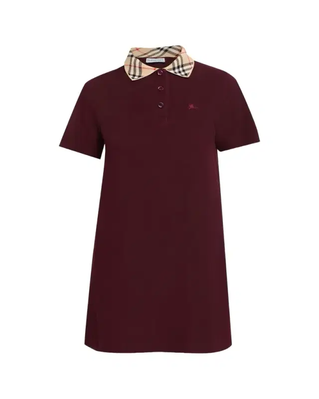 Burberry Check Collar Cotton Polo Mini Dress