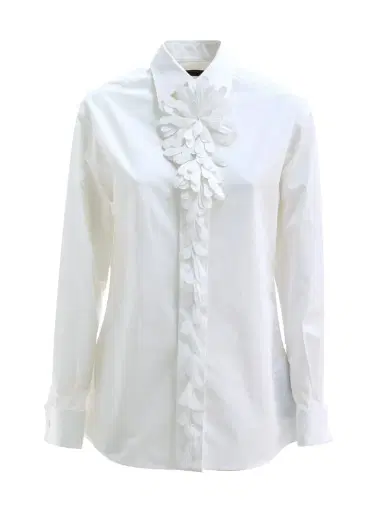 Balenciaga Flower Collar Cotton Shirt | Thumbnail 1