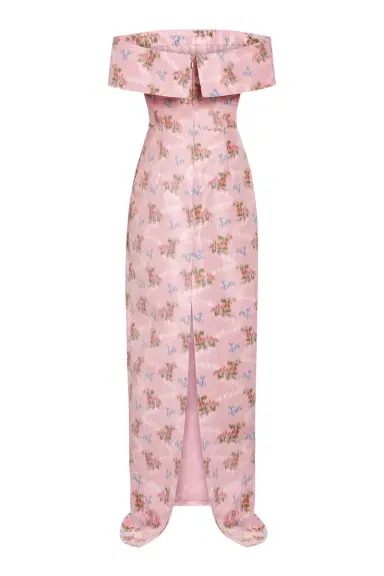 Markarian Clover Pink Bouquet Ikat Gown | Thumbnail 2