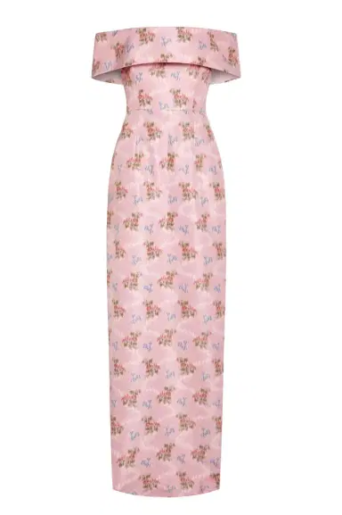 Markarian Clover Pink Bouquet Ikat Gown | Thumbnail 1