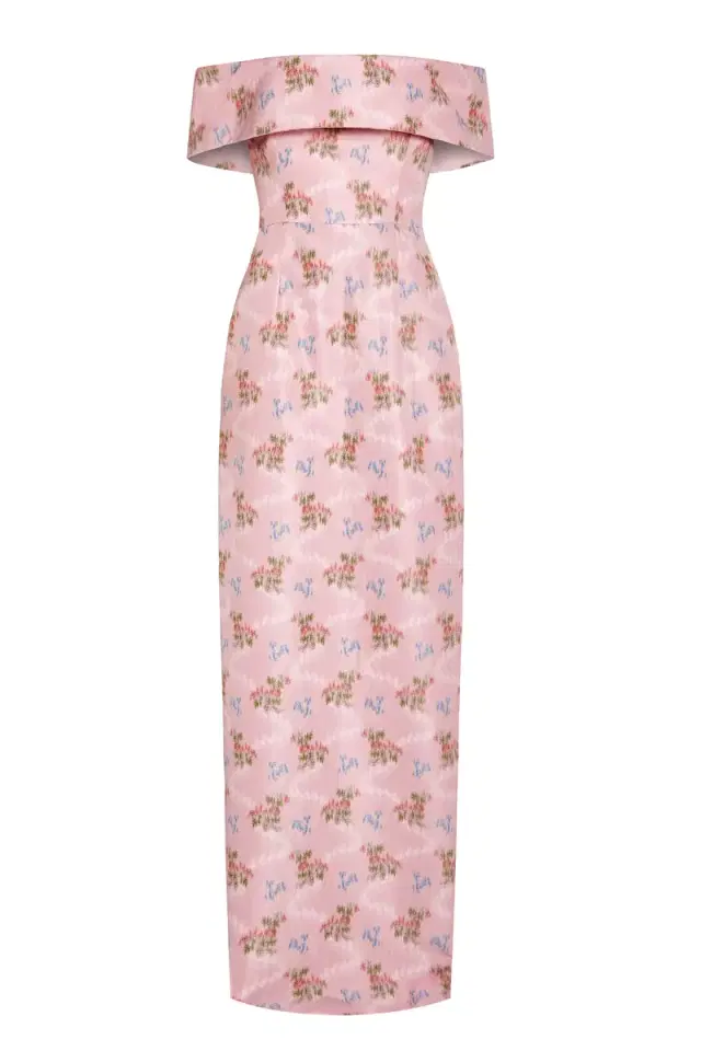 Clover Pink Bouquet Ikat Gown