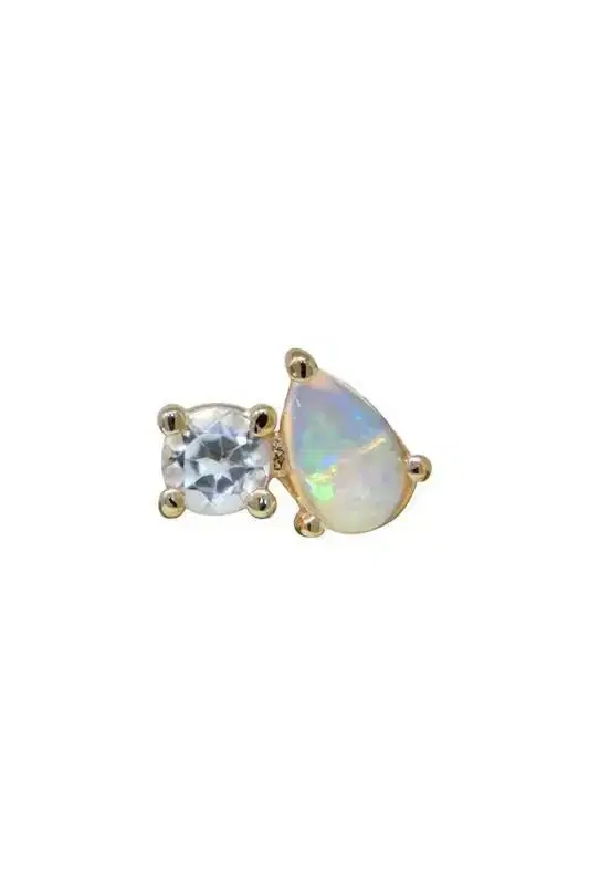 Anzie Topaz Opal Jumelle Stud Earring