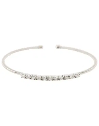 DANA REBECCA DESIGNS White Gold Ava Bea Diamond Flex Cuff | Thumbnail 1