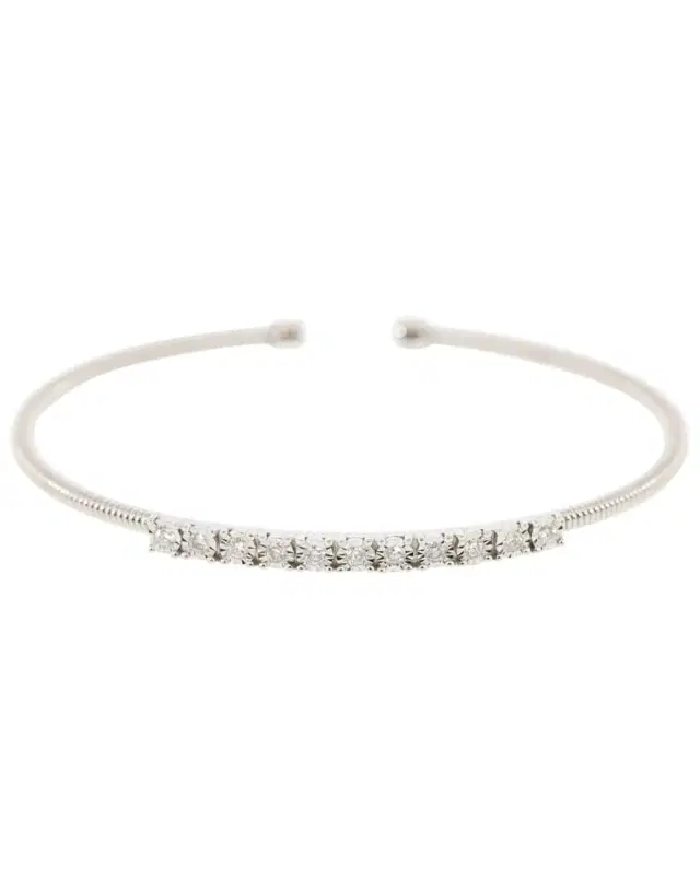 DANA REBECCA DESIGNS White Gold Ava Bea Diamond Flex Cuff