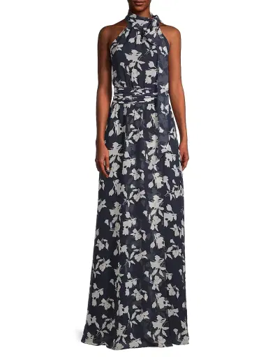 SACHIN & BABI Women's Kayla Floral High-Neck Gown - Navy Venetia Petal - Size 2 | Thumbnail 3 SACHIN & BABI Women's Kayla Floral High-Neck Gown - Navy Venetia Petal - Size 2 | Thumbnail 3